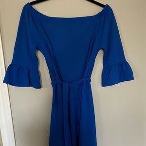 Beautiful blue off the shoulder dress